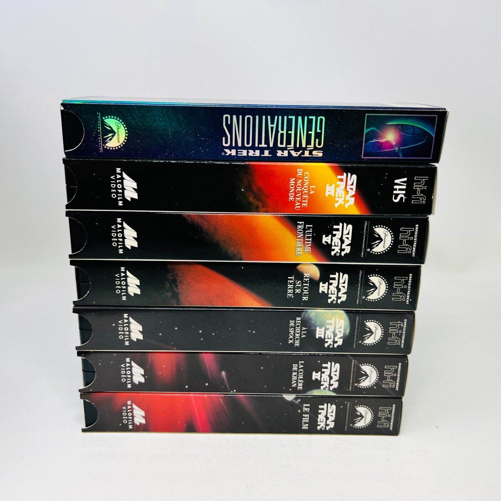 Coffret Star Trek de 7 Films VHS NTSC Testés en Français/French William Shatner