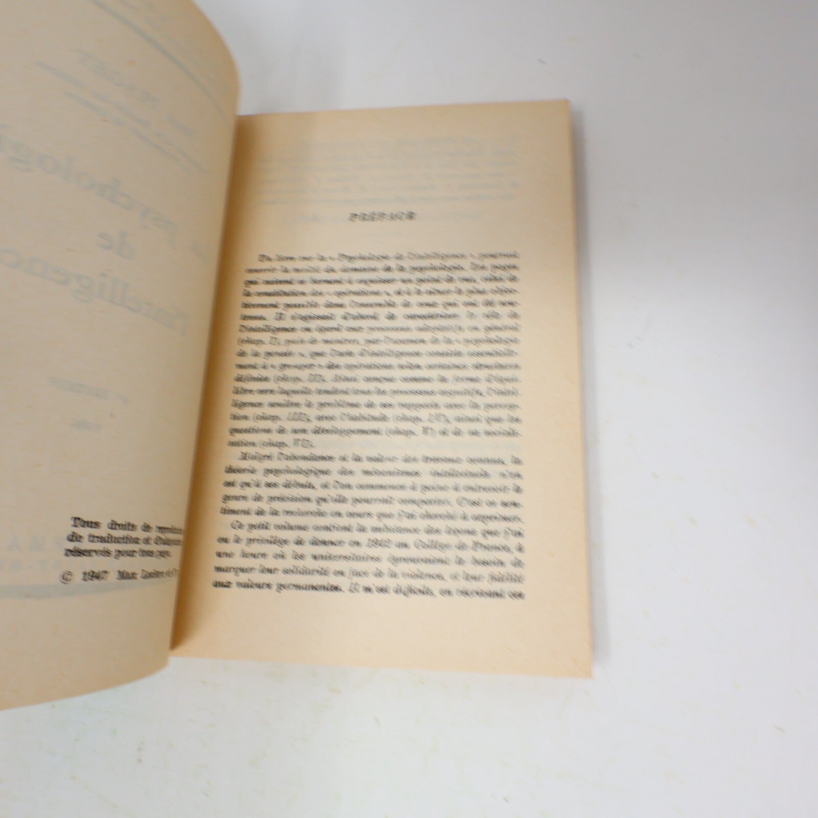 Jean Piaget Lot 2 Livres Psychologie de l'Intelligence/Six Études de Psychologie
