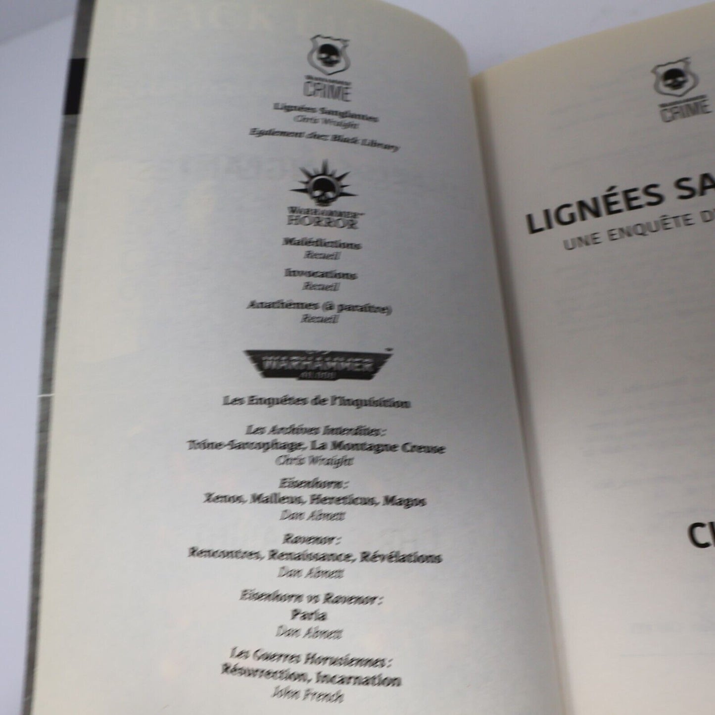 2021 Lignées Sanglantes Warhammer 40,000 de Chris Wraight 1ière Impression PB