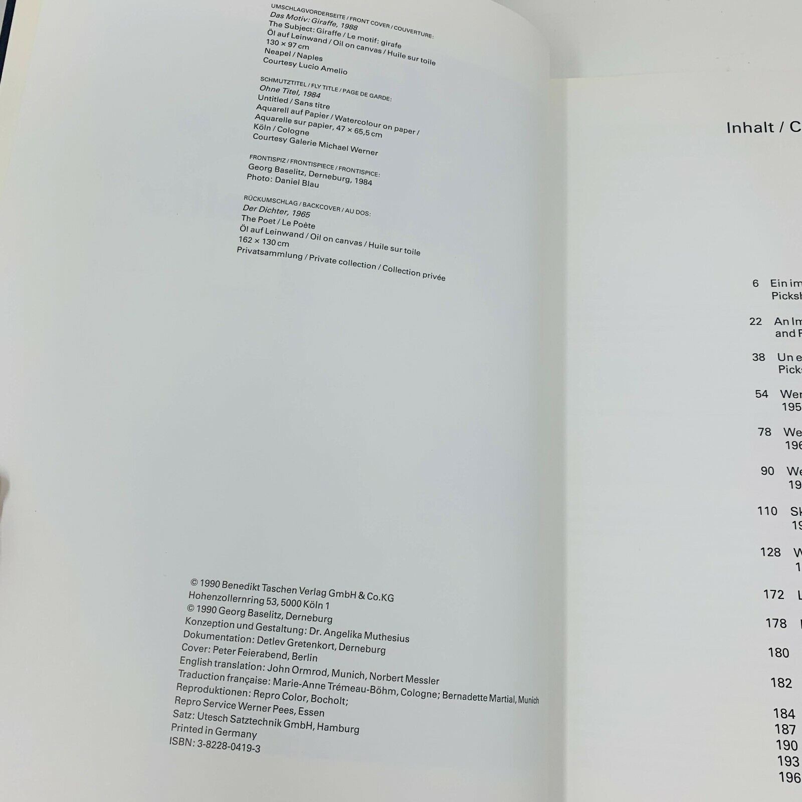 1994 Georg Baselitz by Franz Dahlem Tashen Paperback Art Work Paintings Book