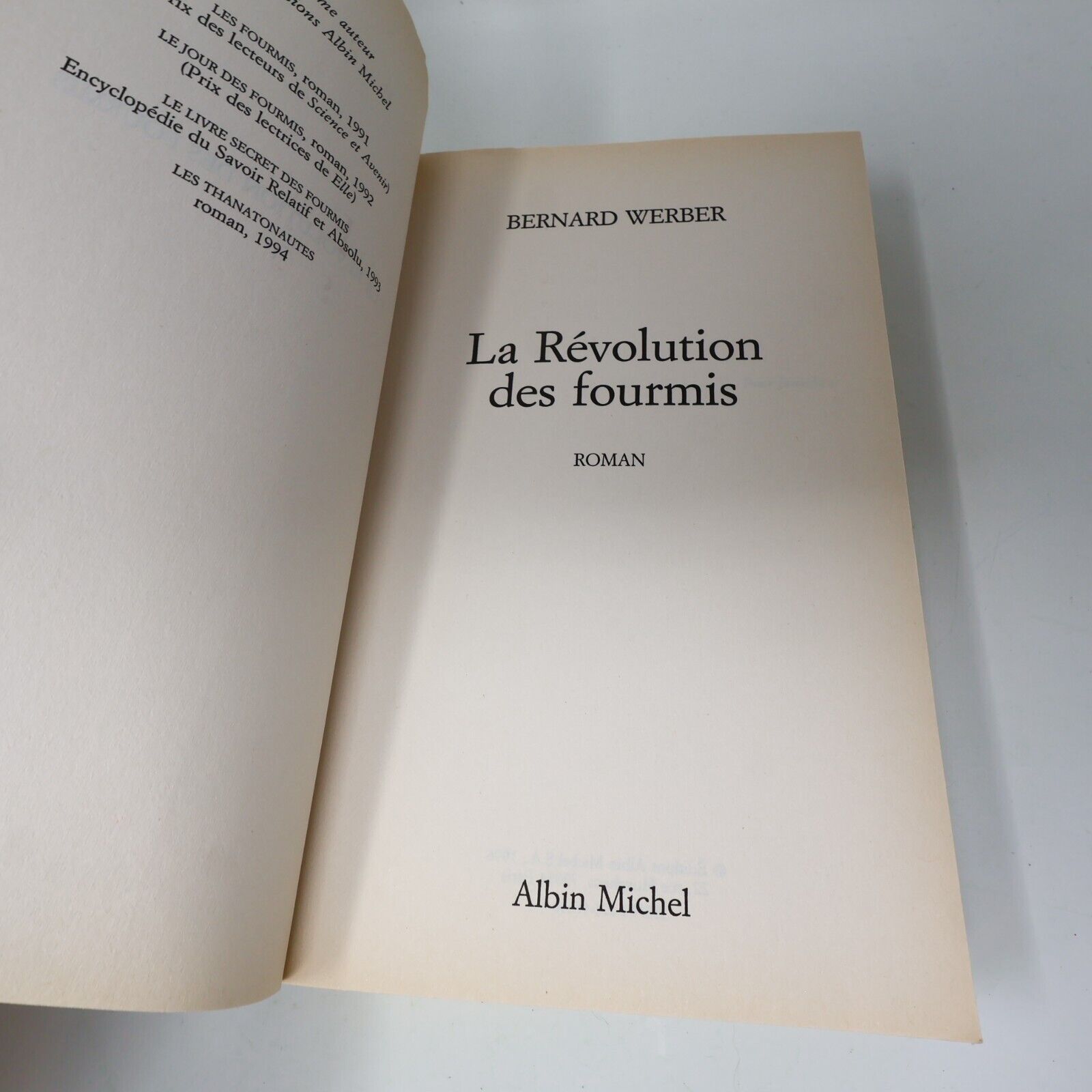 1996 La Révolution des Fourmis Bernard Werber Albin Michel Français Paperback PB