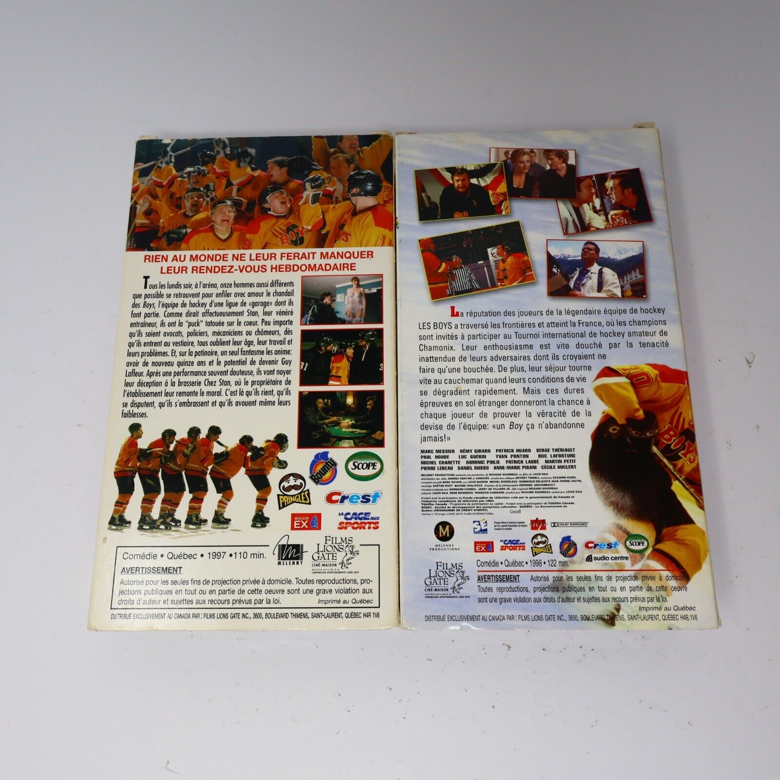Les Boys 1 & 2 Lot de 2 VHS NTSC Testés Français/French Québécois Hockey Comédie