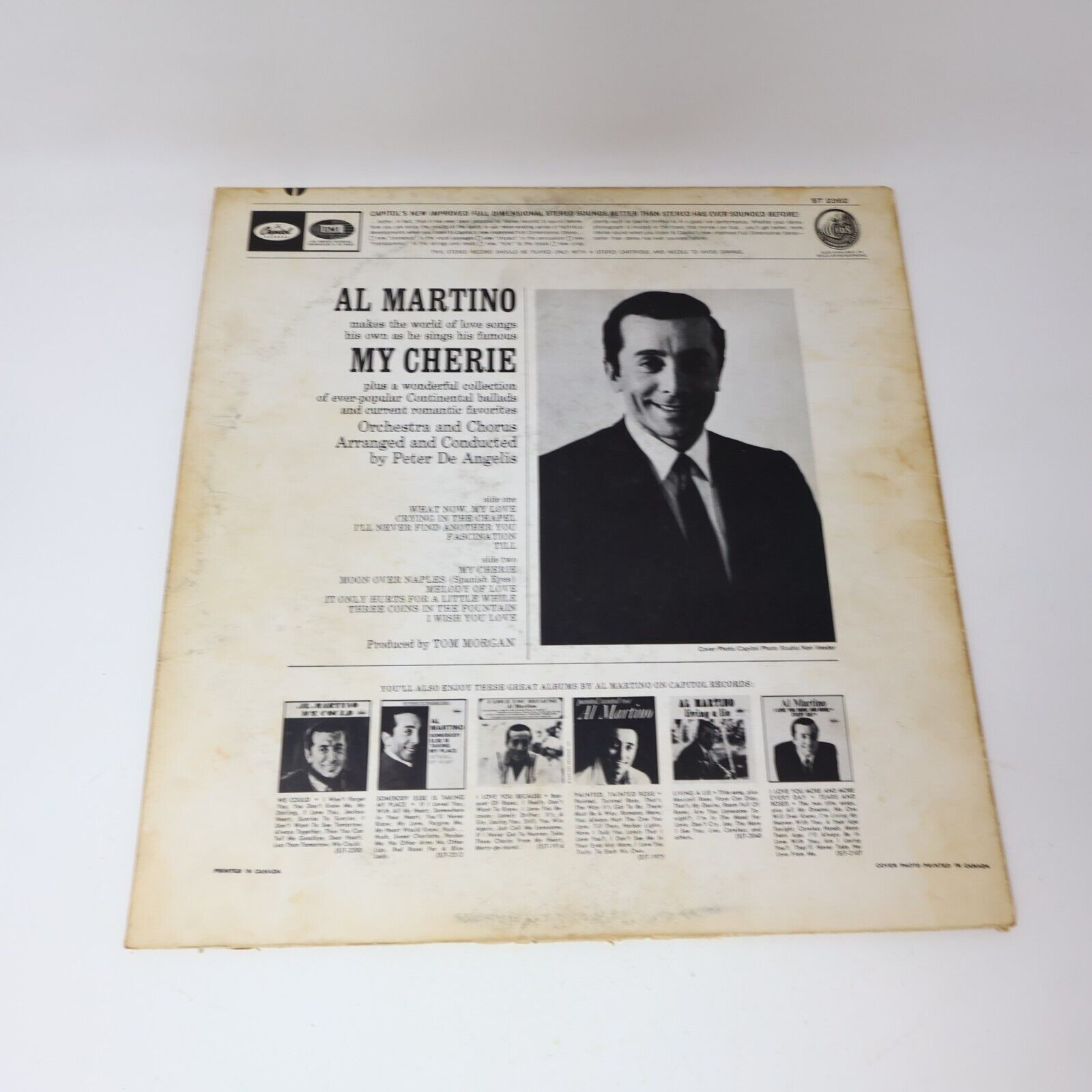 Al Martino My Cherie LP Record Vinyl Capitol ST 2362 Canada 1965 Fascination