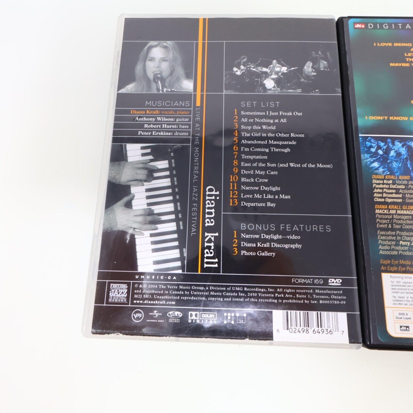 Diana Krall Live at the Montreal Jazz Festival / Live in Paris Lot of 2 DVD NTSC