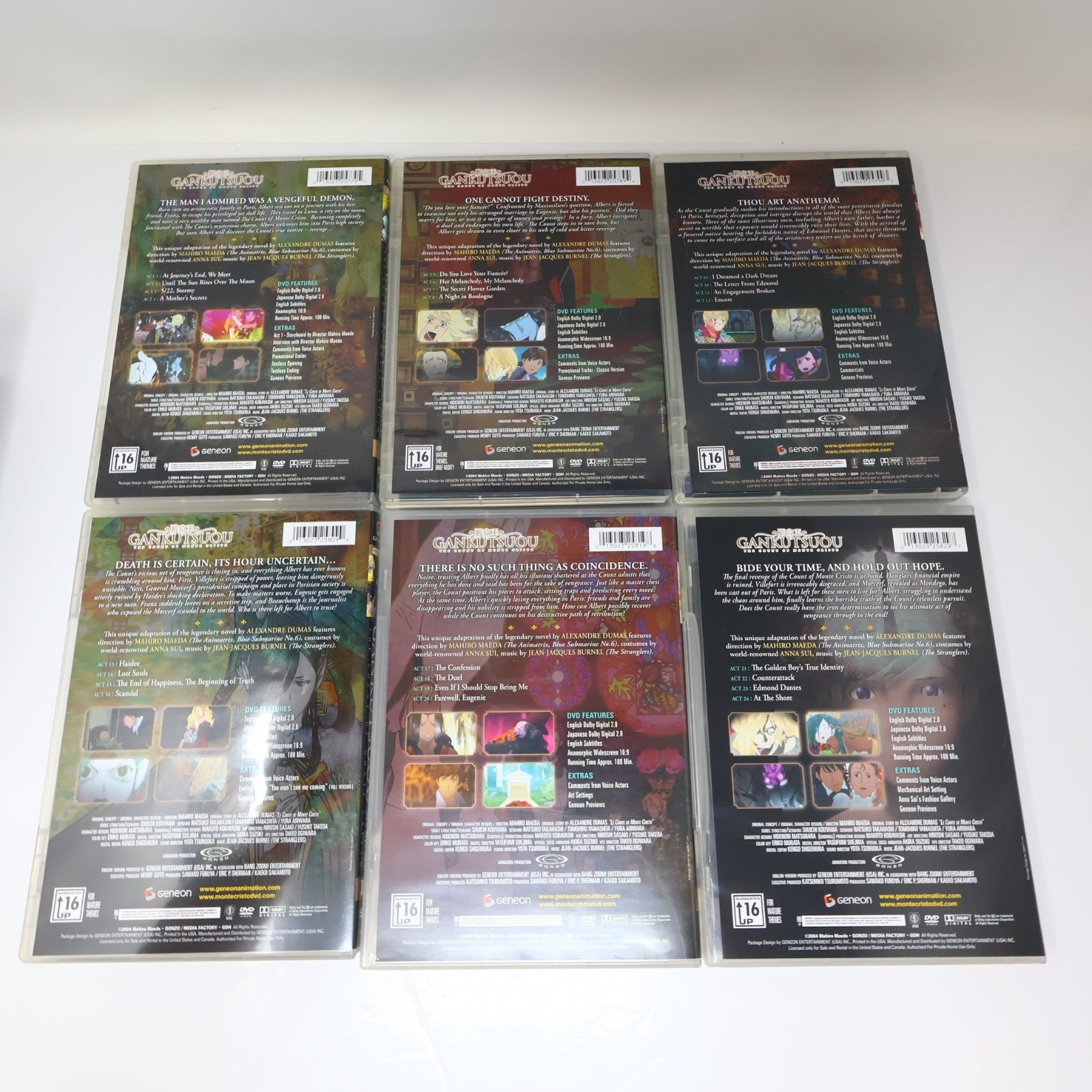 Gankutsuou The Count of Monte Cristo DVD Limited Edition Collector's Box NTSC