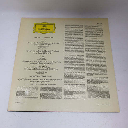 Bach David & Igor Oistrach Violinkonzerte / Für Zwei Violinen LP Record 138 820