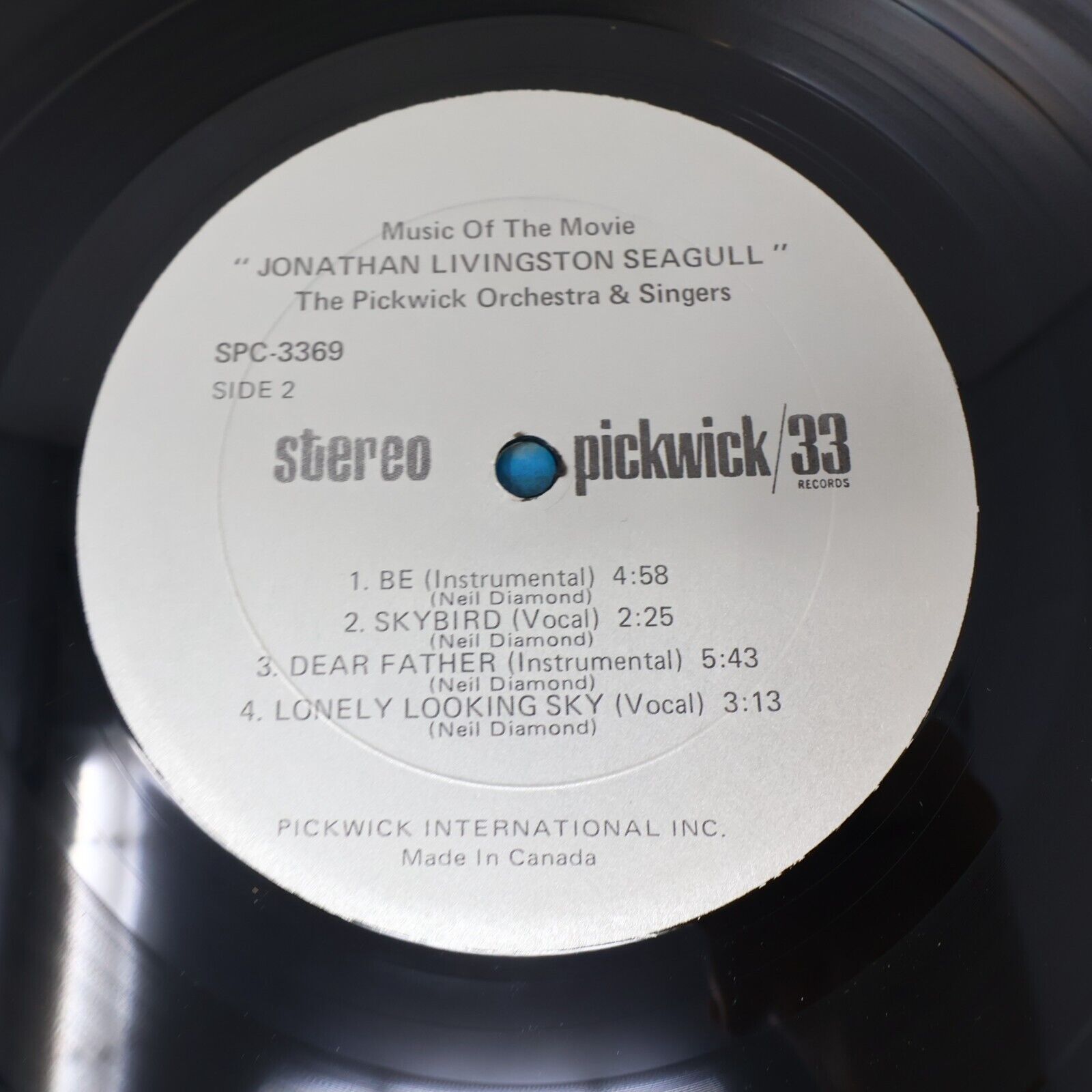 Jonathan Livingstone Seagull Pickwick Orchestra LP Movie Soundtrack SPC-3369