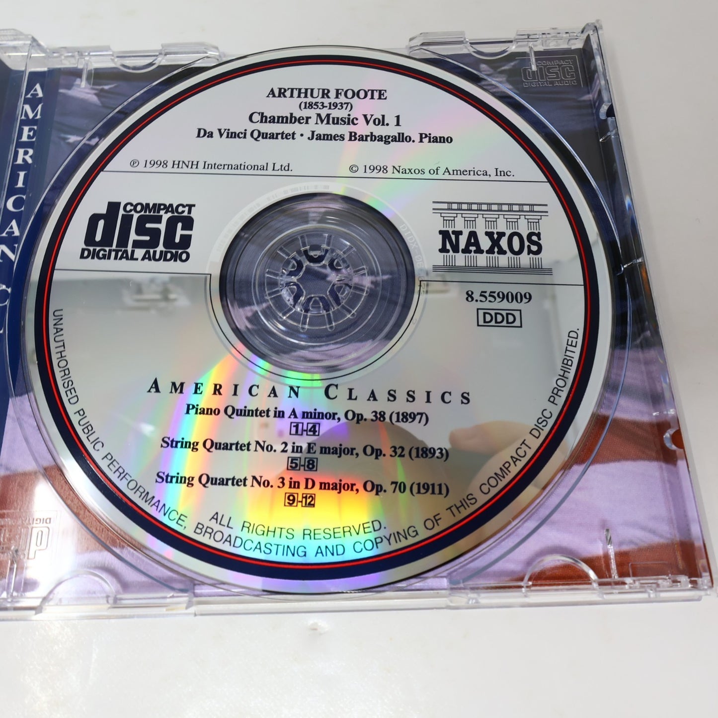 Arthur Foote/James Barbagallo CD Chamber Music #1 American Classics Naxos 1998