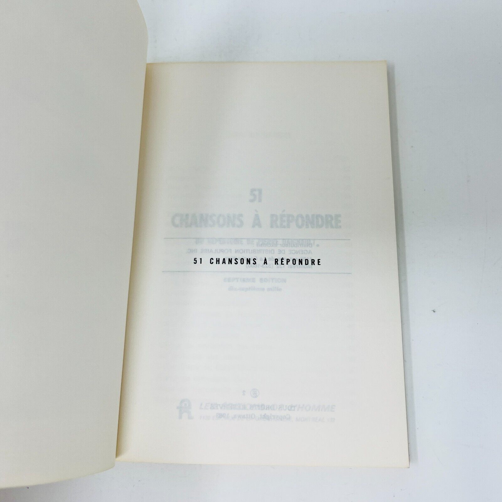 51 Chansons à Répondre de Pierre Daignault 1963 Partitions Songbook Français 60s