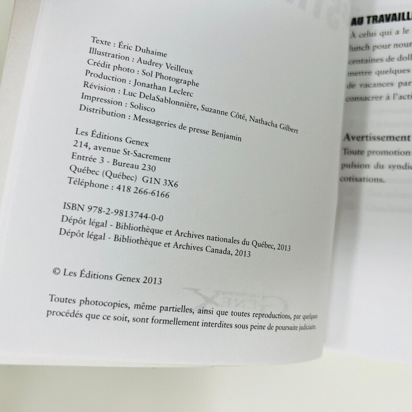 2013 Libérez-Nous des Syndicats de Éric Duhaime en Français Économie Politique