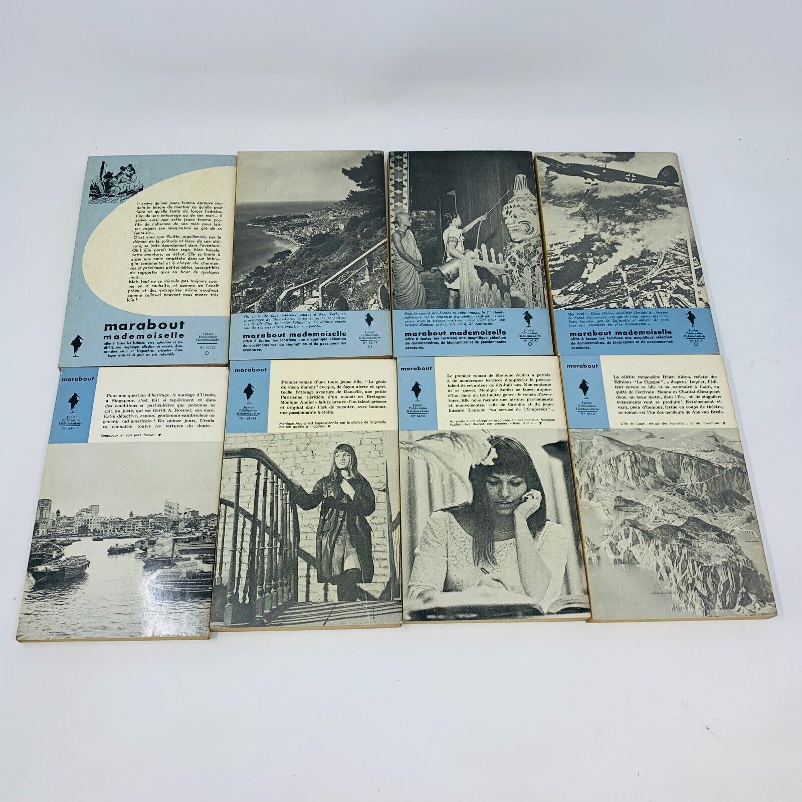 26x Marabout Mademoiselle 1950-60s Pulp Fiction Romance in French Lot Français