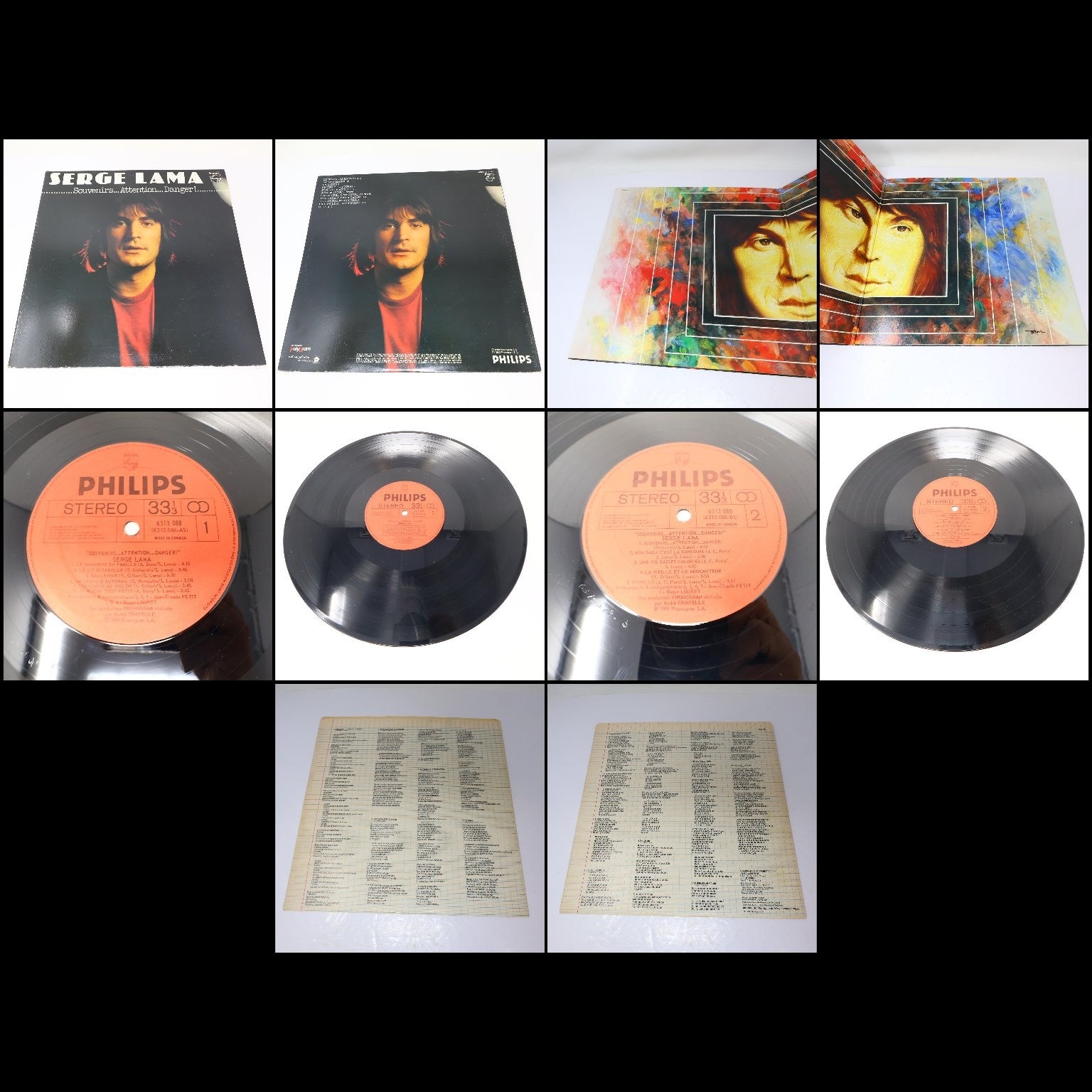 Serge Lama Lot 4 Disques LP Record 1973-1980 Philips Je Suis Malade/Chez Moi