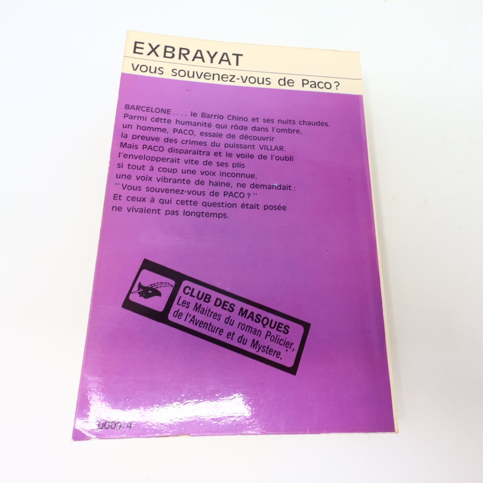 Lot 18 Exbrayat Club des Masques Notre Imogène Tout le Monde l'Aimait Livres