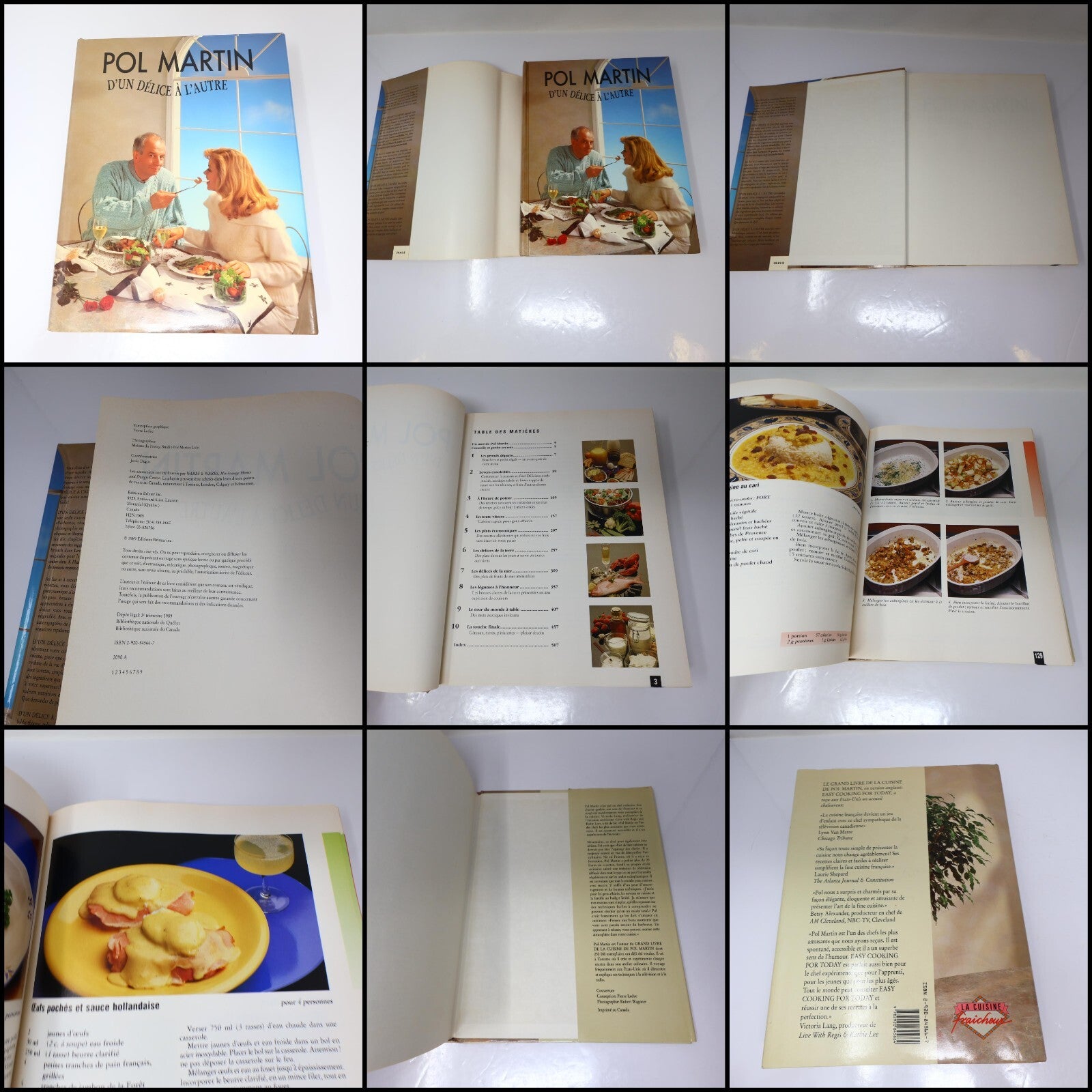 Pol Martin Lot 3 Livres D'un Délice à l'Autre/Cuisine de Tous les Jours Recettes