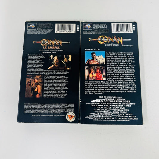 Conan Le Barbare/Destructeur Lot VHS NTSC Testés Français/French Schwarzenegger