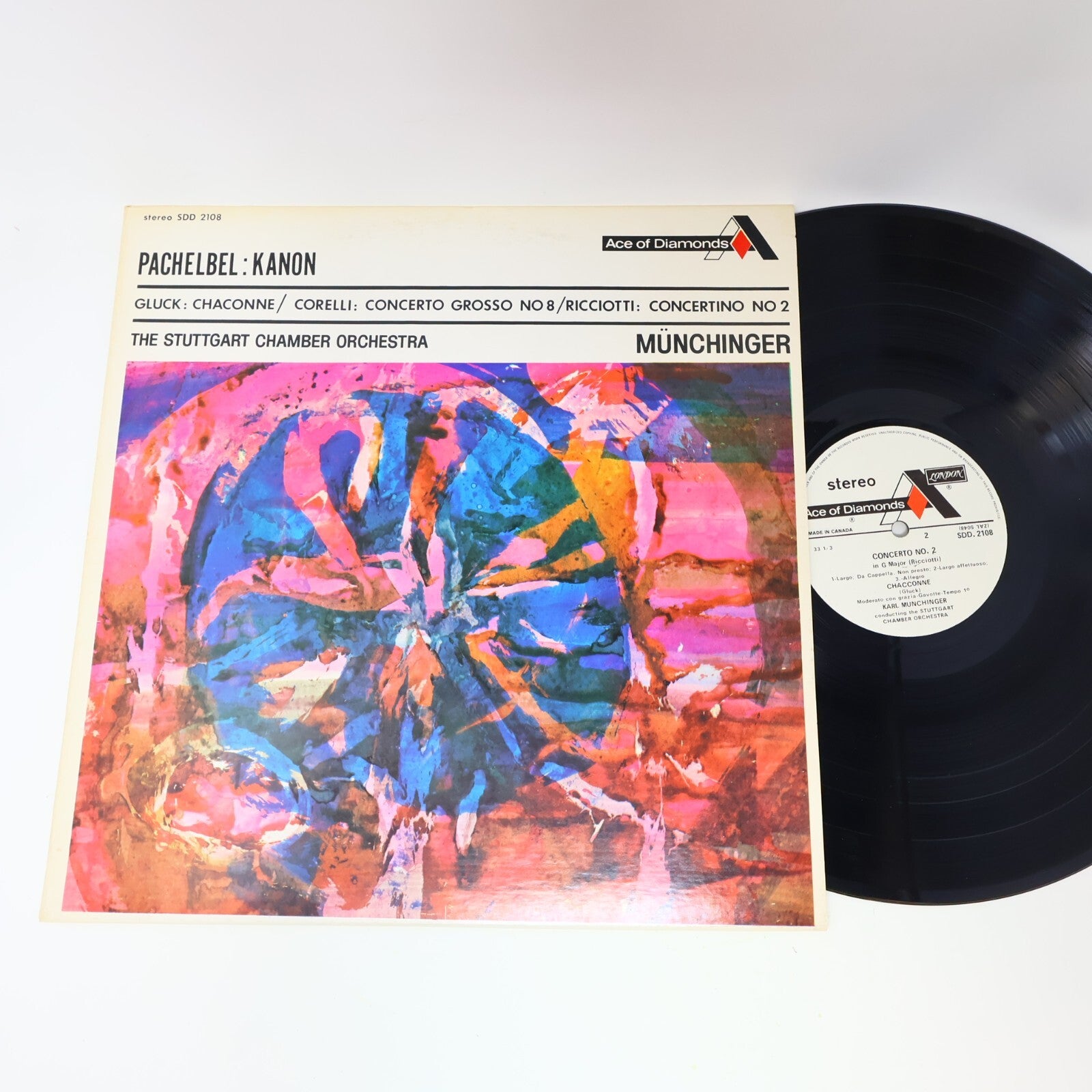 Münchinger Pachelbel Kanon Gluck Corelli Ricciotti Stuttgart Record SDD 2108