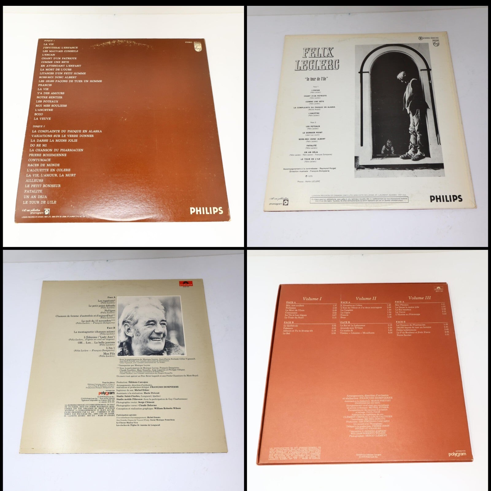 Félix Leclerc Lot 4 Disques Mon Fils/Chansons Dans La Mémoire Longtemps Record