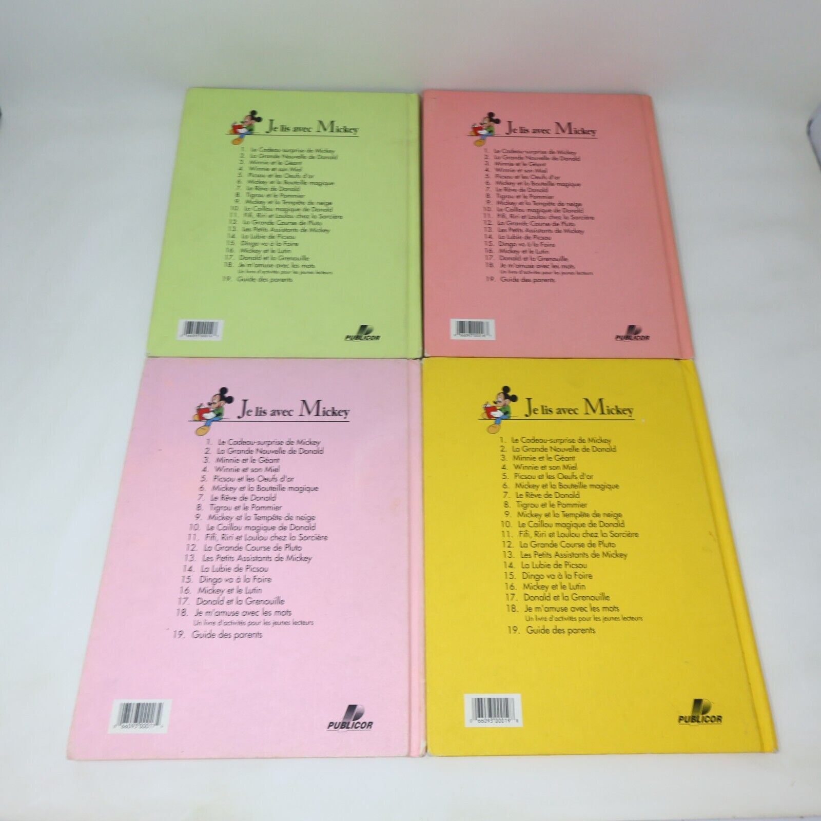 Lot 12 Livres Je Lis avec Mickey Walt Disney Publicor Jeunes Enfants Français HC