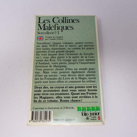 1985 les Collines Maléfiques Sorcellerie! #1 de Steve Jackson LDVELH Paperback