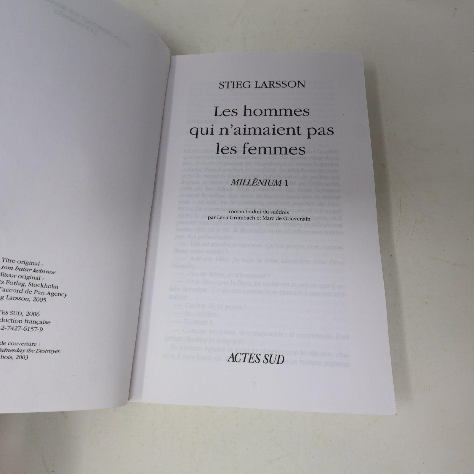 Millénium #1-3 Lot 3 Livres Stieg Larsson Français French Actes Sud 2000s PB