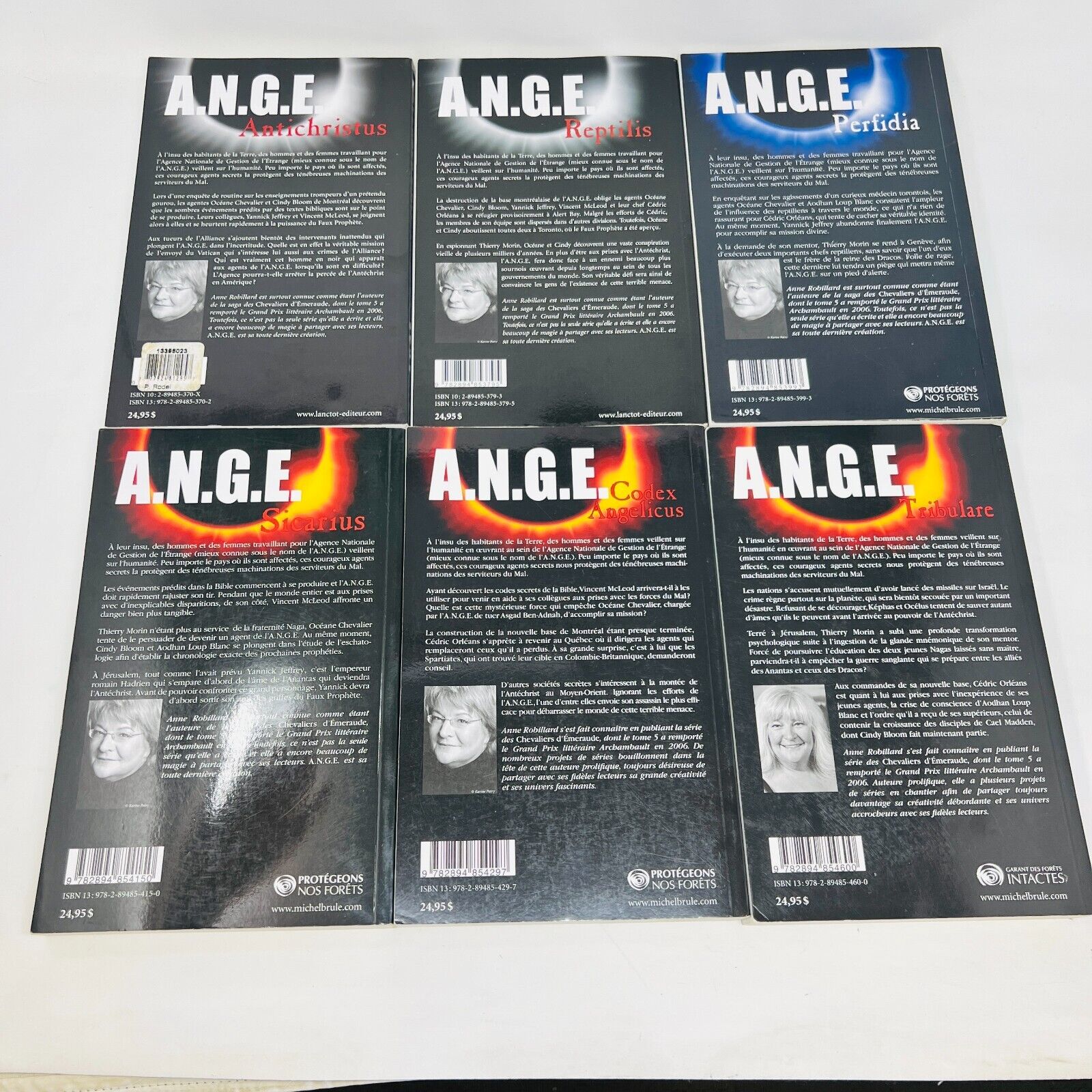 Lot de 10 Livres Ange A.N.G.E #1-10 Anne Robillard Série Complète Antichristus