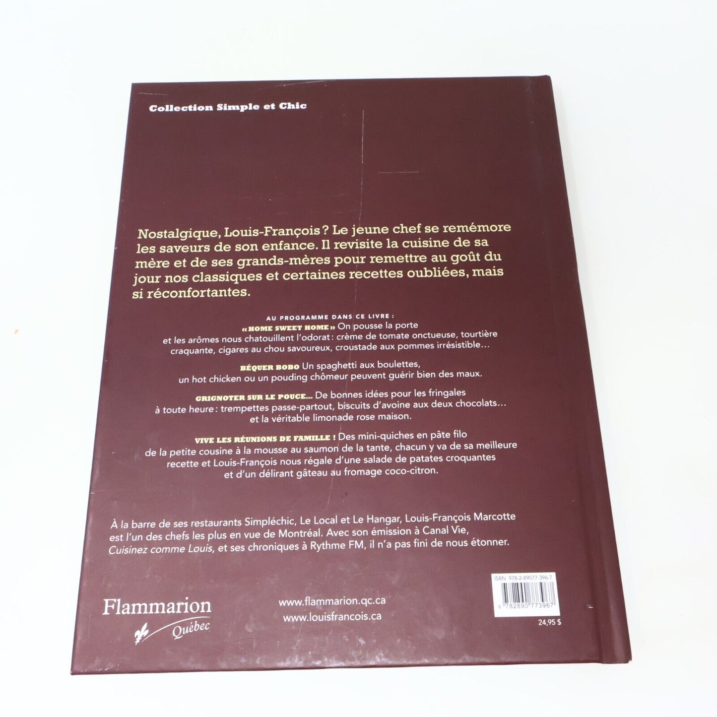 2010 Souvenirs Revisiter Nos Traditions de Louis-François Marcotte Cuisine Livre