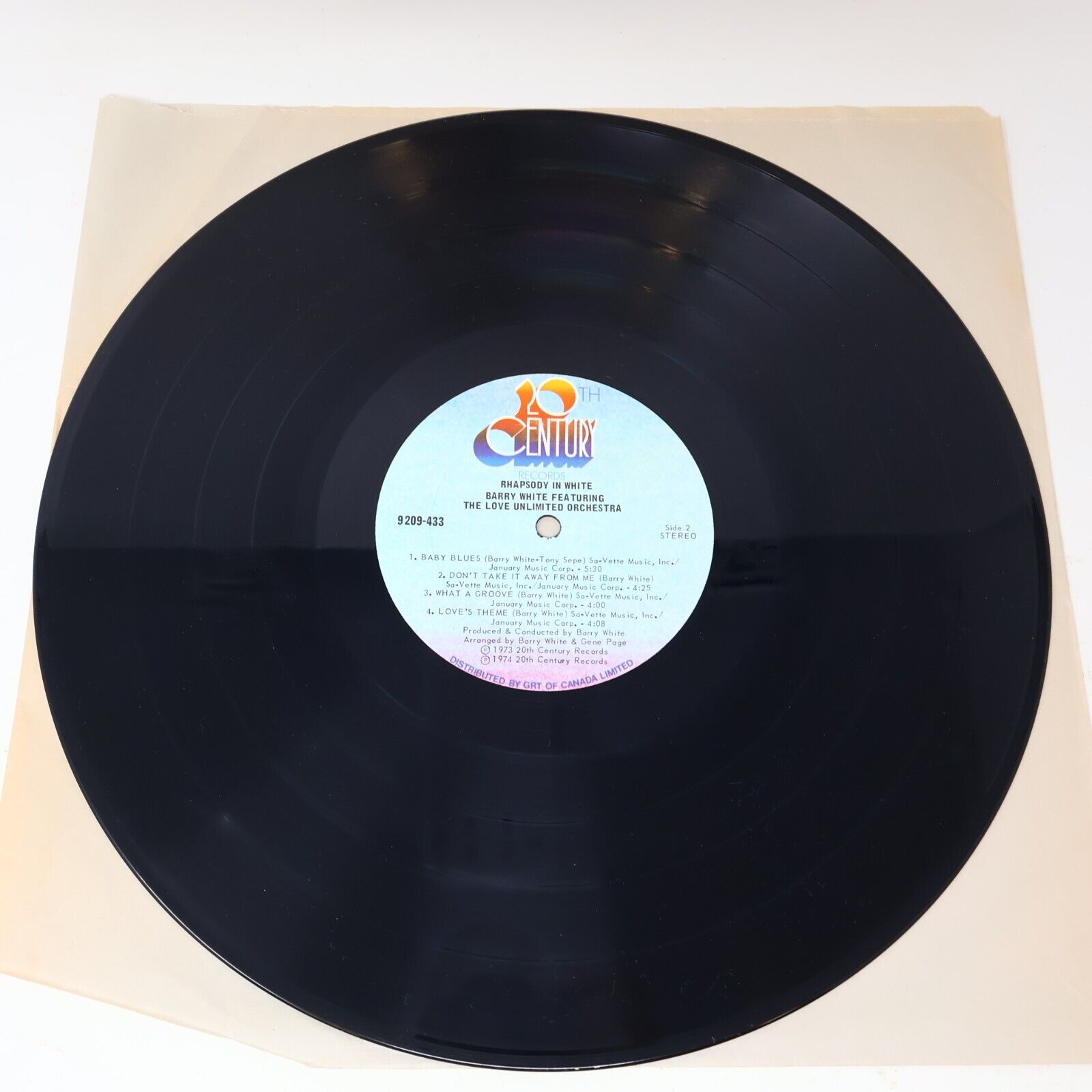The Love Unlimited Orchestra Rhapsody in White Record 9209-433 Canada 1974 Barry