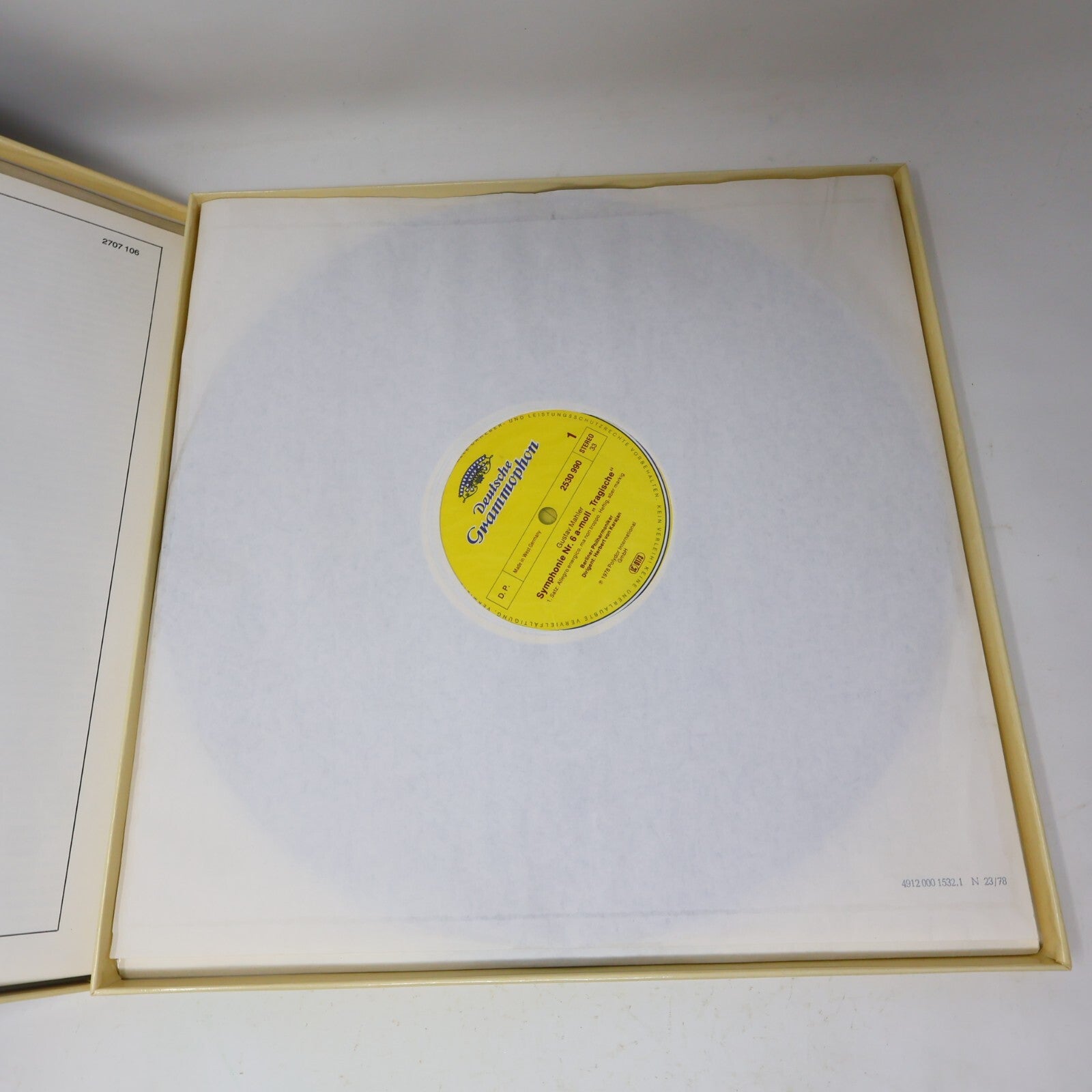 Herbert von Karajan Gustav Mahler Symphonie #6 Tragische 2x LP Record 2707 106