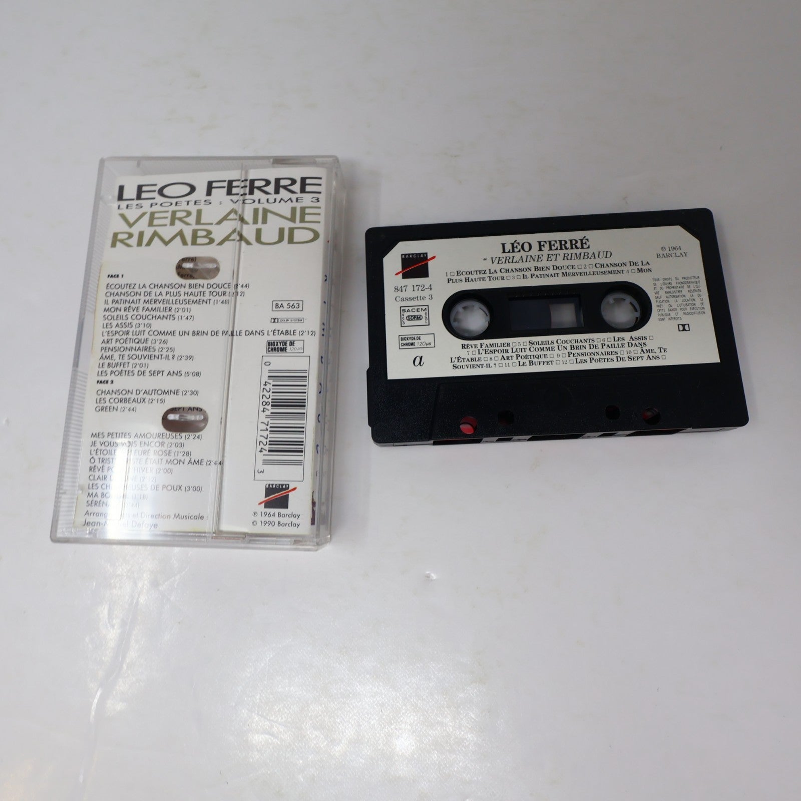 Léo Ferré Les Poètes Boîtier Cassette Apollinaire/Baudelaire/Verlaine Rimbaud