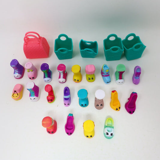 Lot of 21 Shopkins Figures Toys Mixed Boots Shoes High Heels Baskets Moose