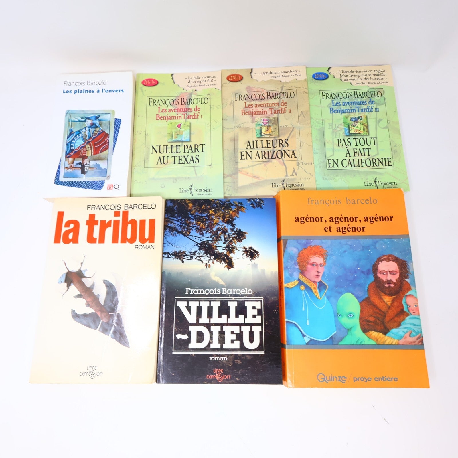 François Barcelo Lot 7 Livres Benjamin Tardif/Tribu/Ville Dieu/Agénor Roman PB