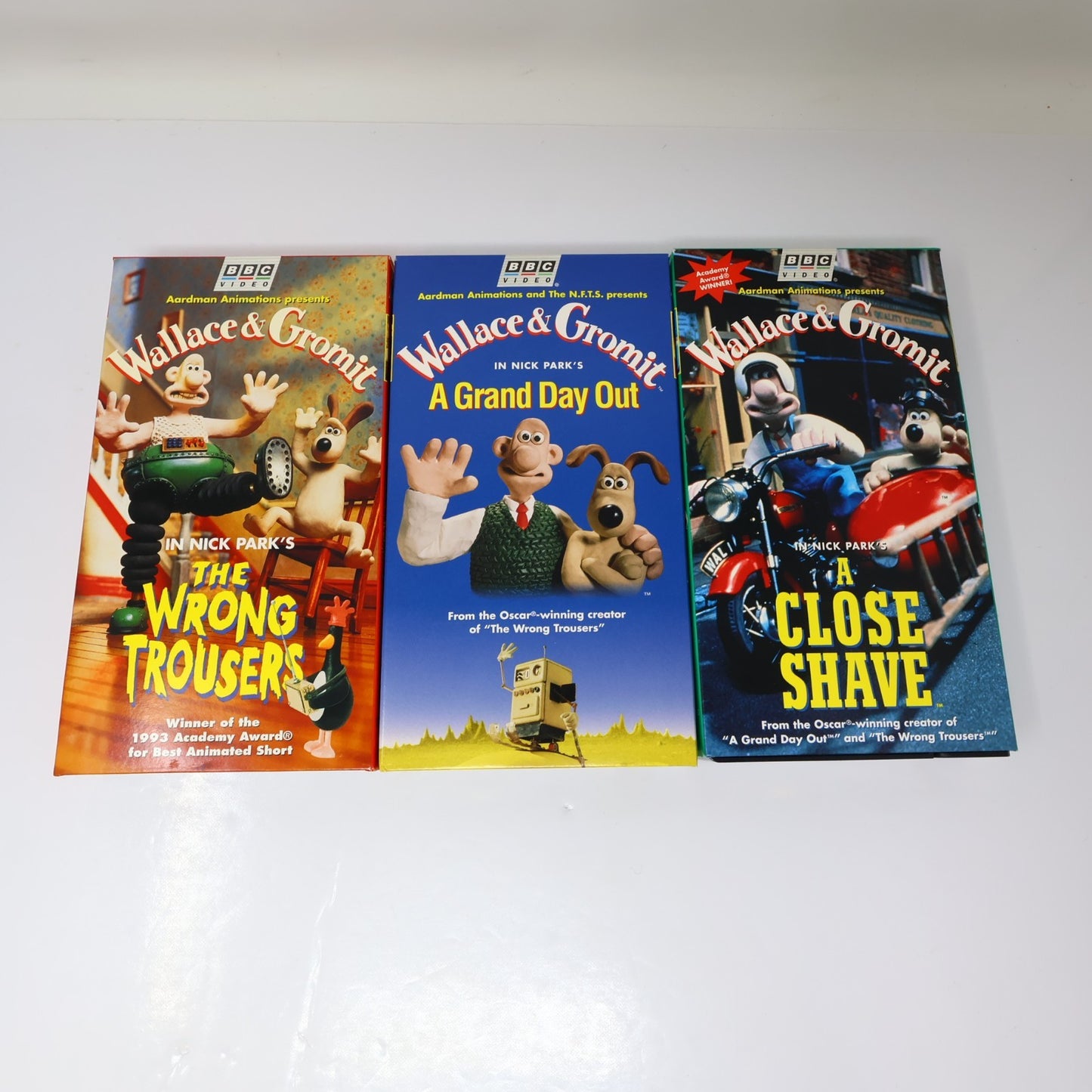 Wallace & Gromit Box Set VHS BBC NTSC Wrong Trousers/A Close Shave/Grand Day Out