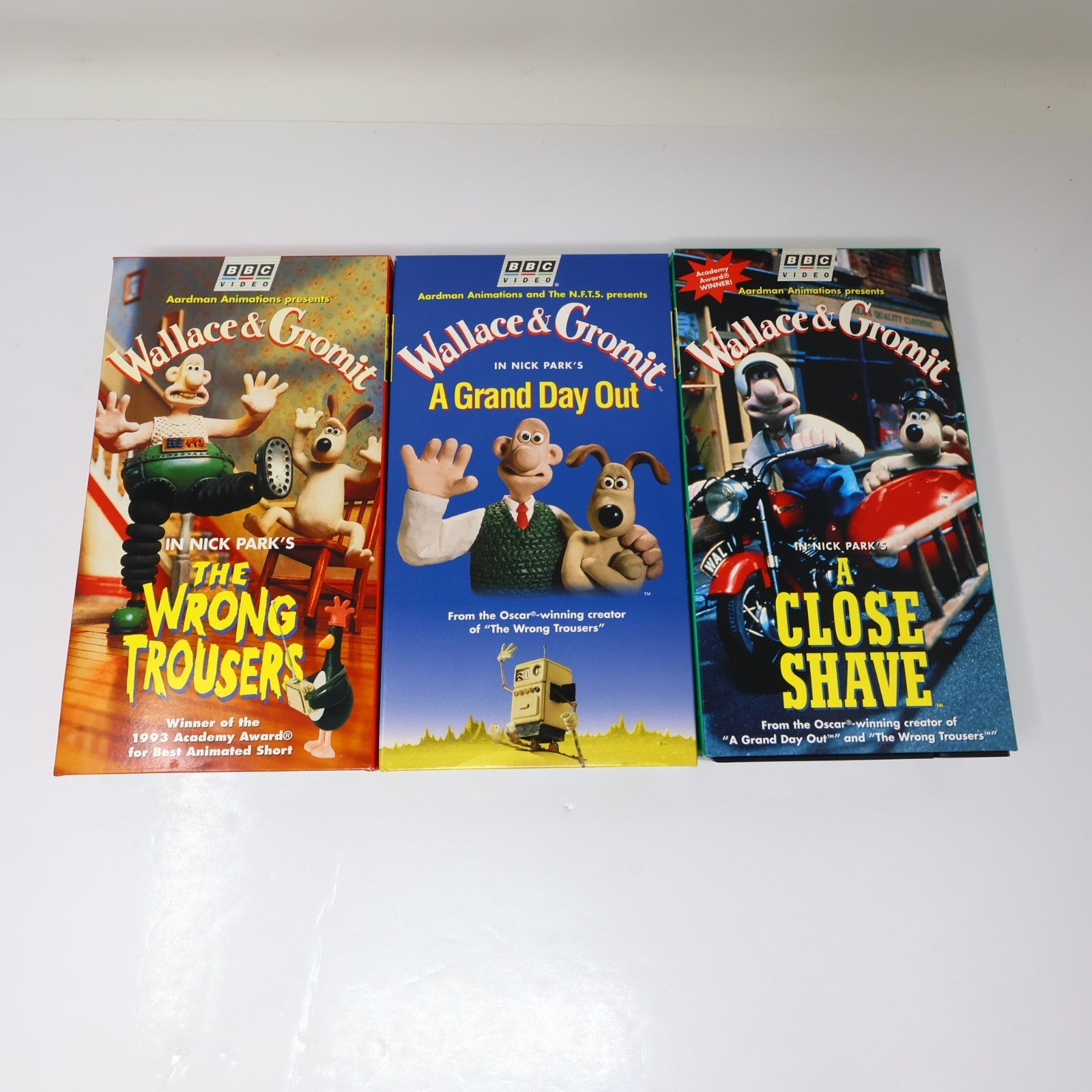 Wallace & Gromit Box Set VHS BBC NTSC Wrong Trousers/A Close Shave/Grand Day Out