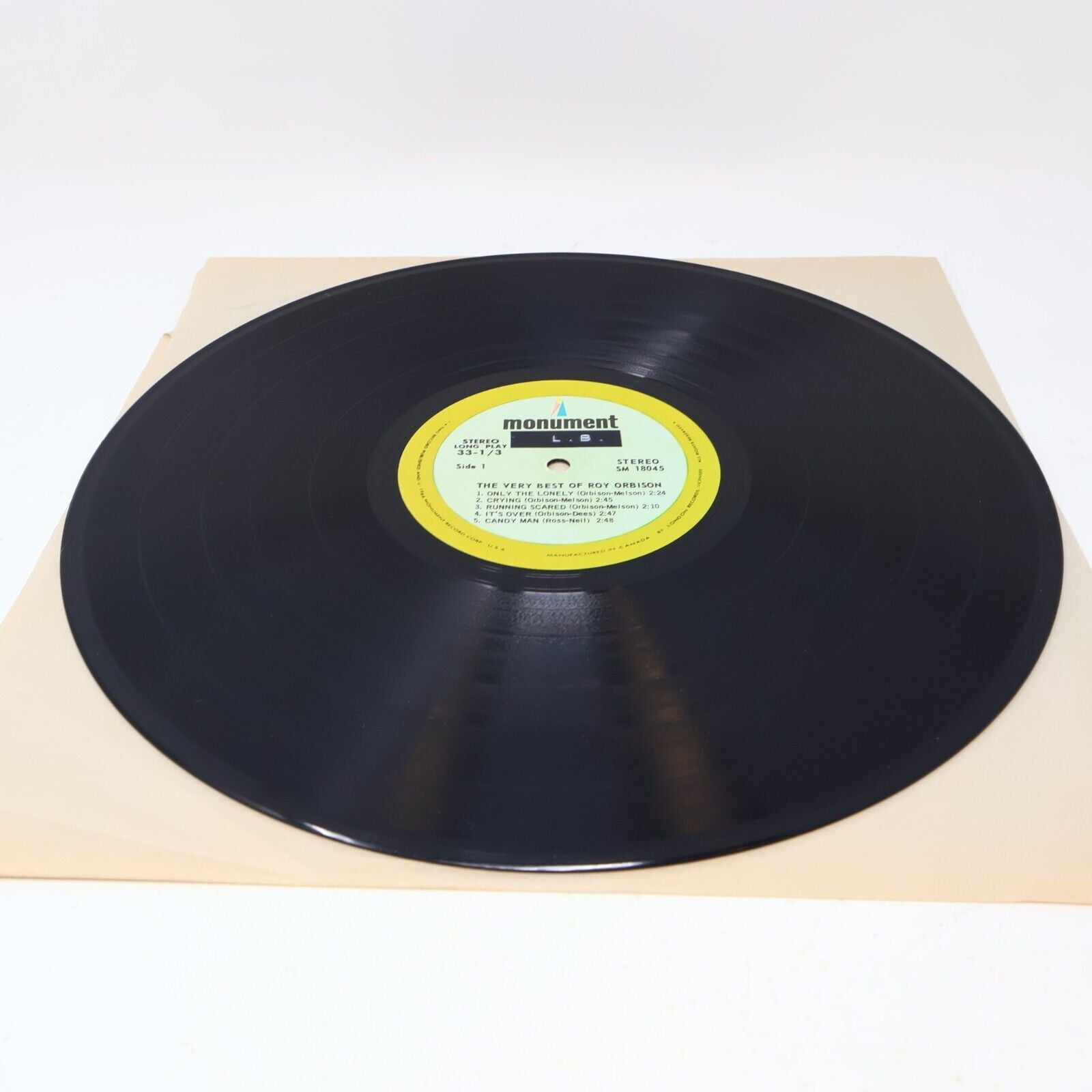 The Very Best Of Roy Orbison LP Record Vinyl Monument SM 18045 Canada 1960s
