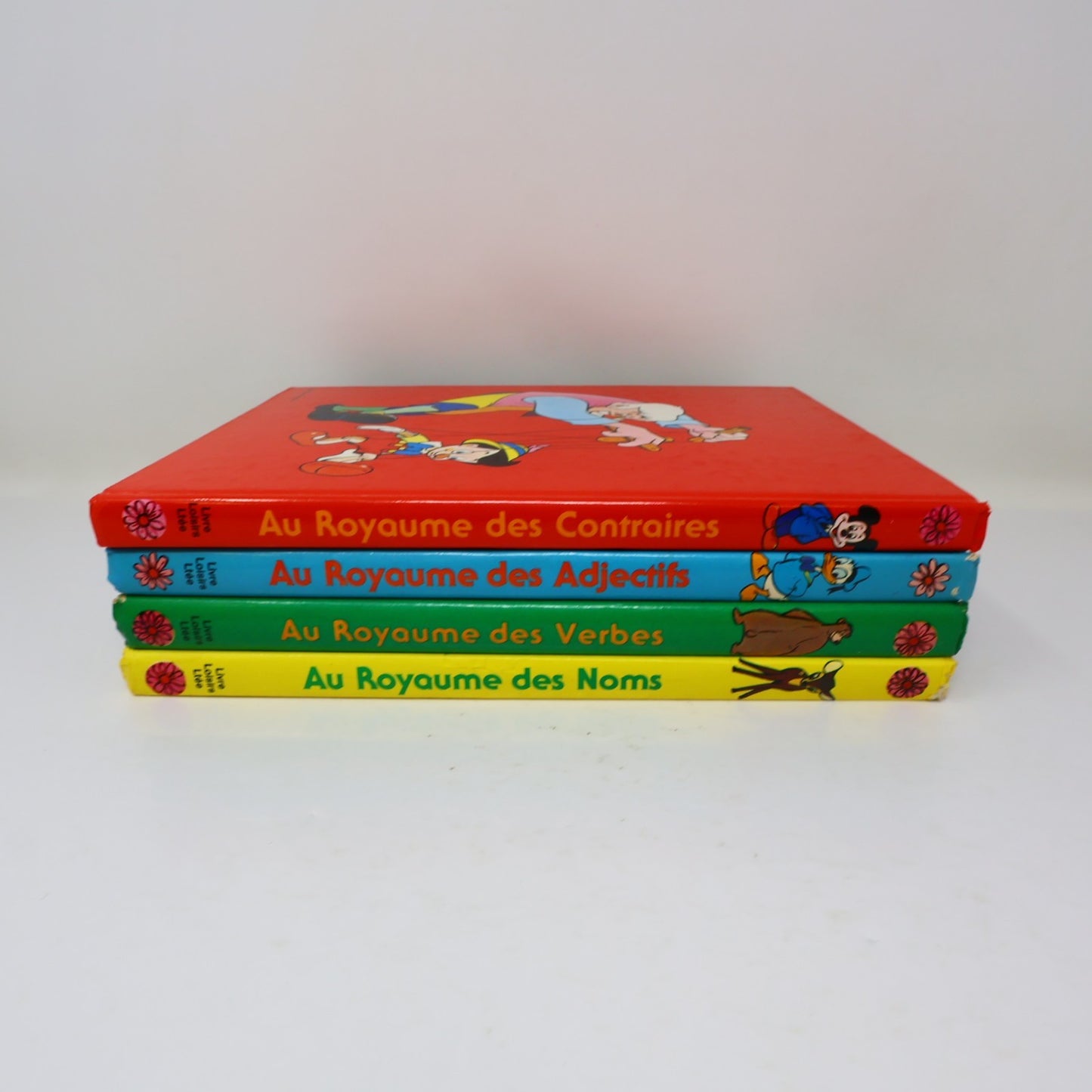 Au Royaume des Noms/Verbes/Adjectifs/Contraires Lot 4 Livres Disney Enfants 70s