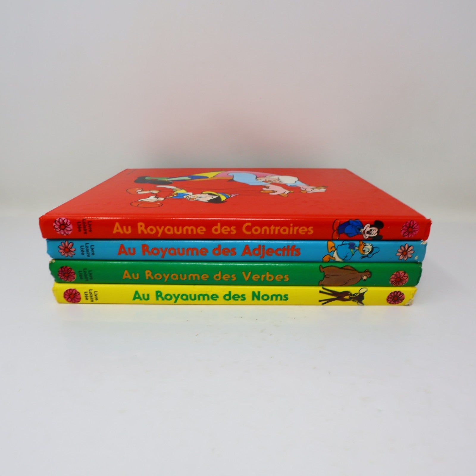 Au Royaume des Noms/Verbes/Adjectifs/Contraires Lot 4 Livres Disney Enfants 70s