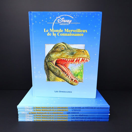 Lot 7 Livres Le Monde Merveilleux de la Connaissance Enfants Disney Français HC