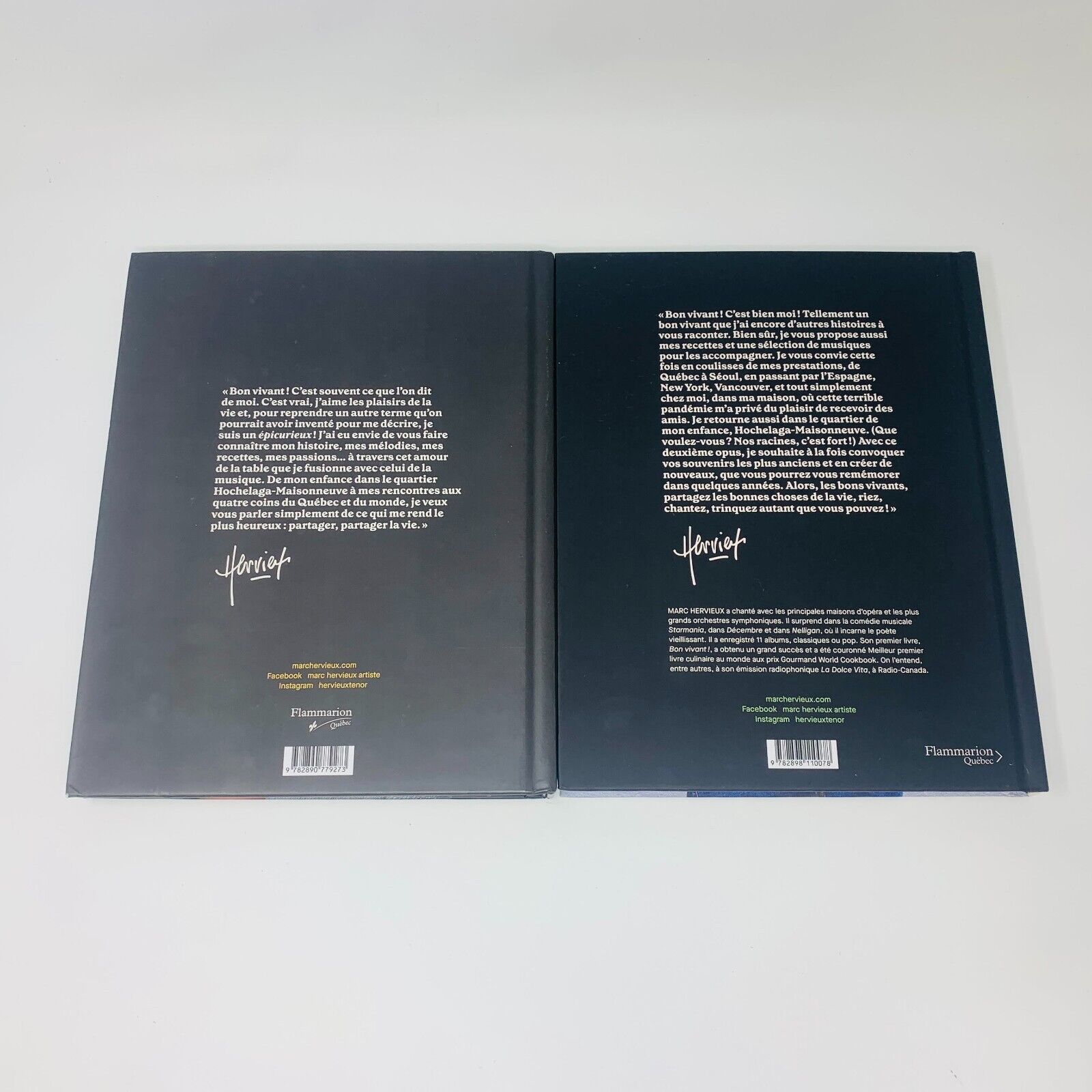 Bon Vivant! Opus 1-2 Lot Livres Biographie/Recettes de Marc Hervieux Flammarion
