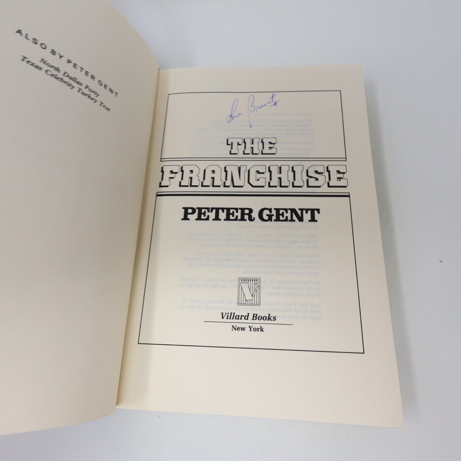 1983 The Franchise Peter Gent Football Sport Novel Villard Books Hardcover 80s