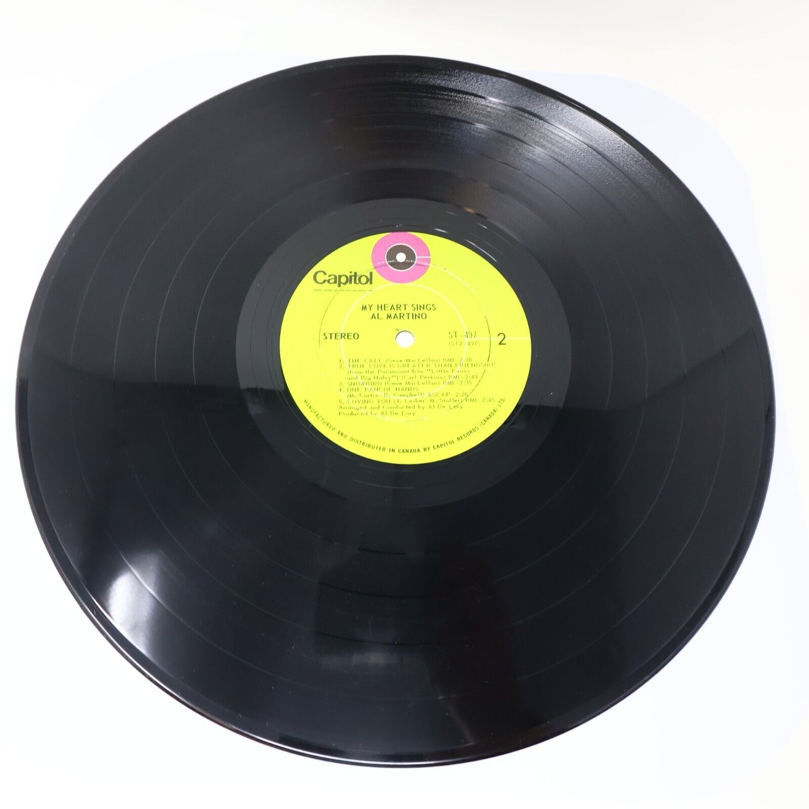 Al Martino My Heart Sings LP Record Vinyl Capitol Records ST-497 Canada 1970