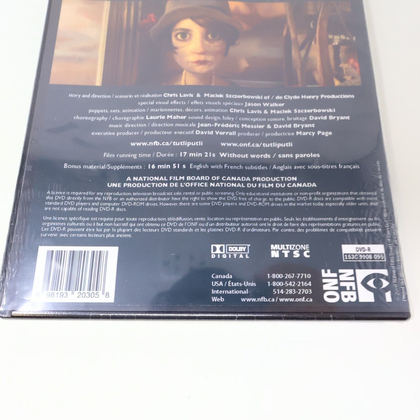 Madame Tutli-Putli DVD Chris Lavis/Maclek Szczerbowski Oscar Nominee NFB Sealed