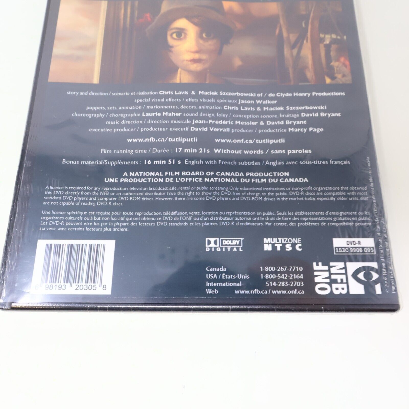 Madame Tutli-Putli DVD Chris Lavis/Maclek Szczerbowski Oscar Nominee NFB Sealed
