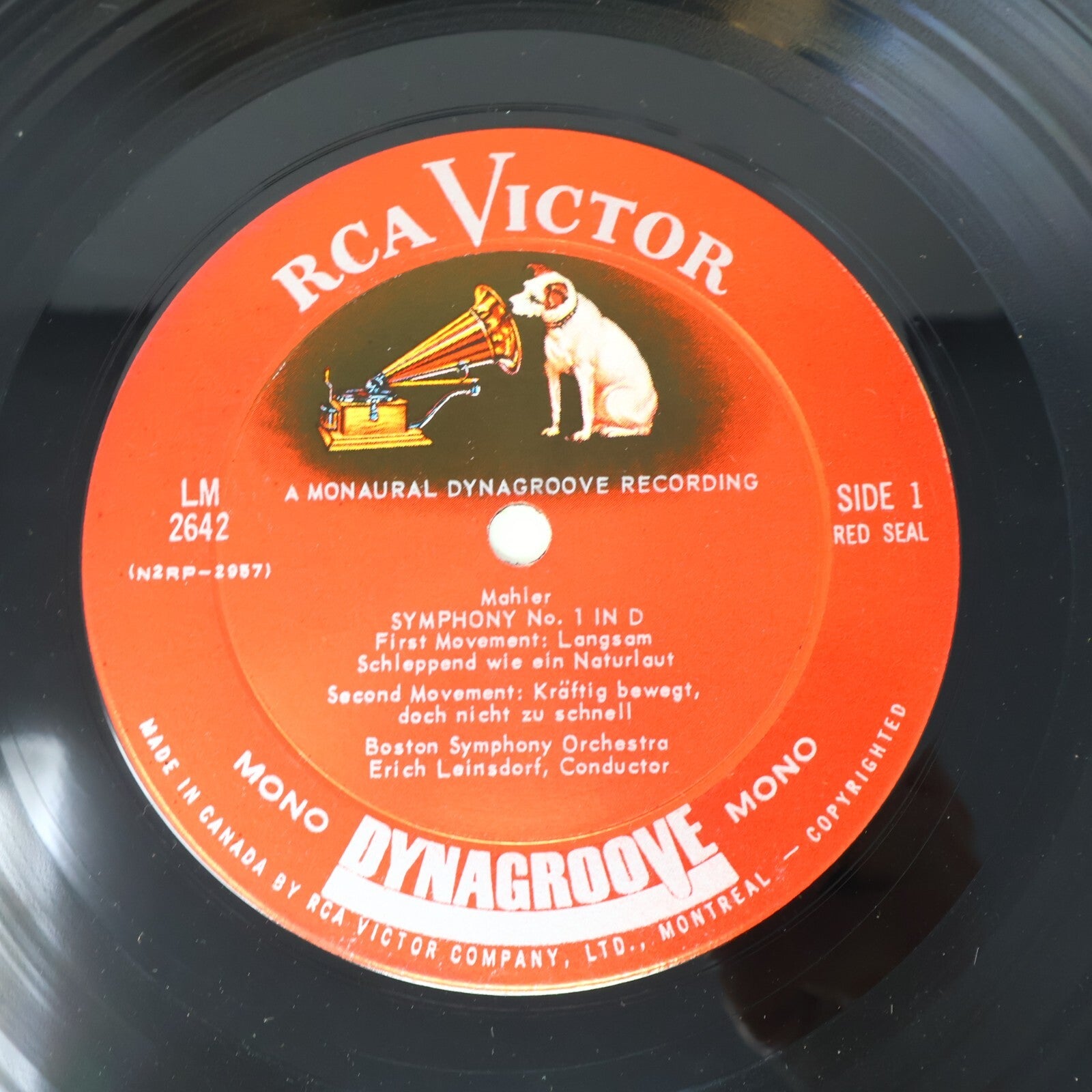 Mahler Boston Symphony Orchestra Erich Leinsdorf Symphony 1 Record LM-2642 Mono