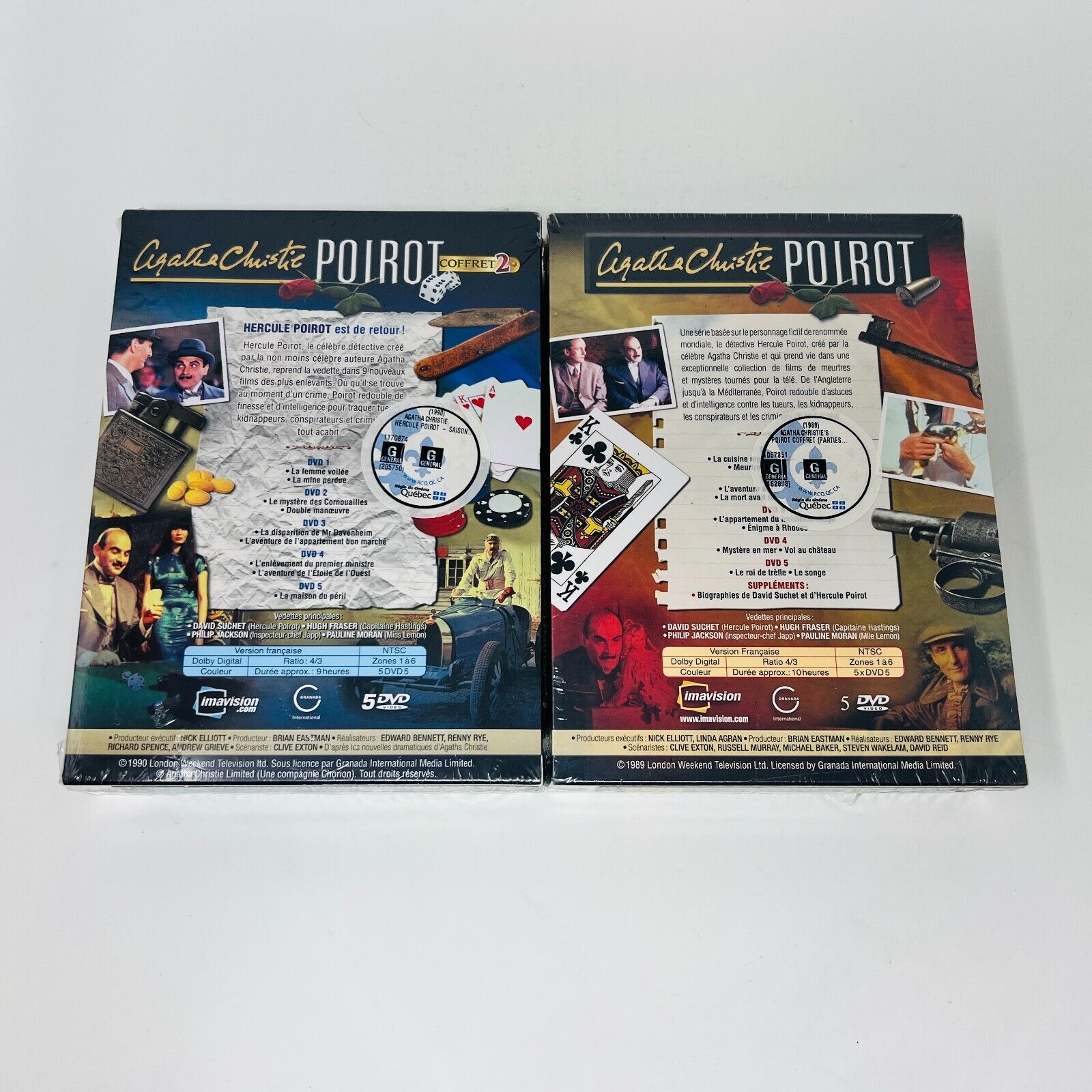 Agatha Christie Poirot Coffrets #1-2 Lot de DVD Scellés en Français/French NTSC