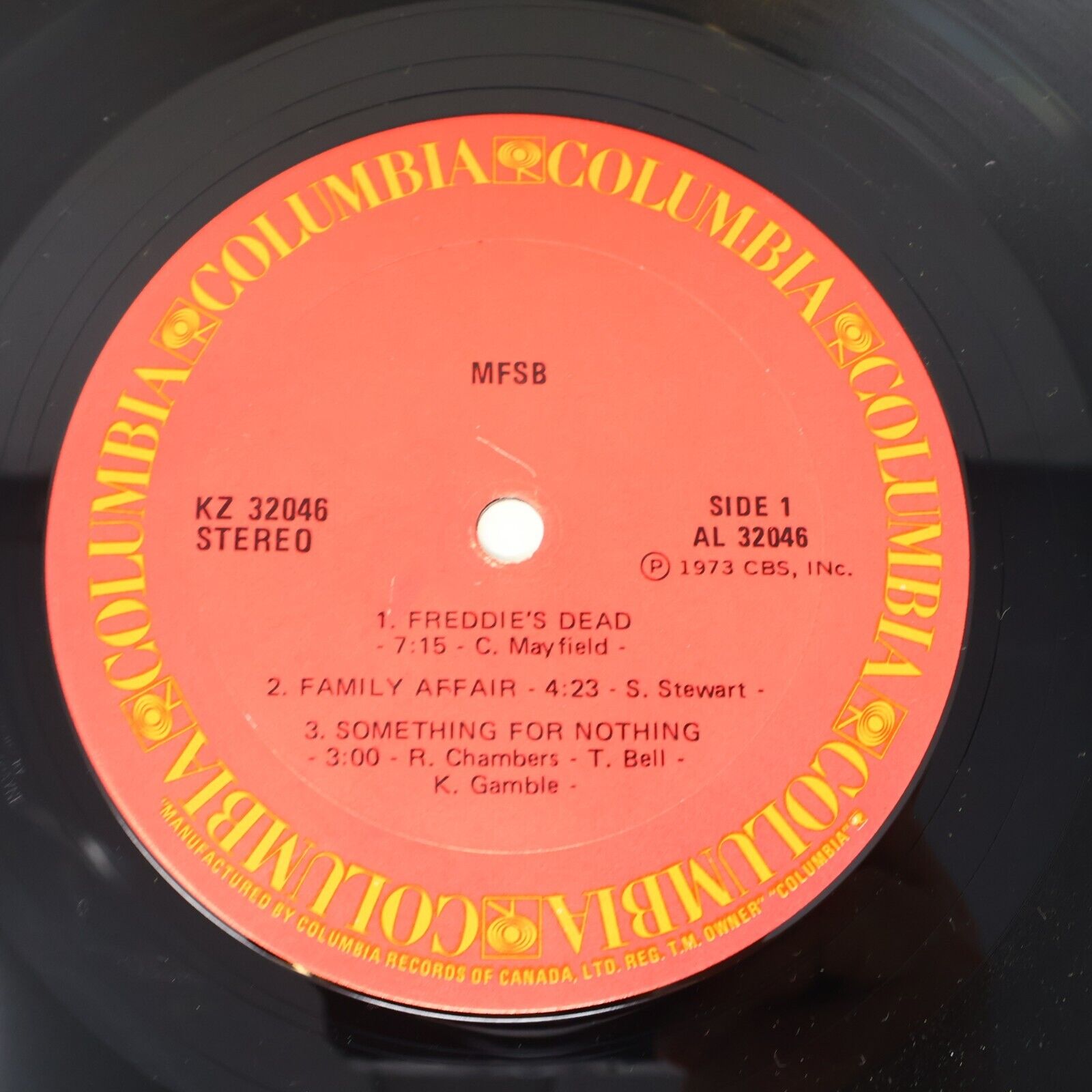 MFSB Self Titled LP Record Vinyl KZ 32046 Canada Columbia Something For Nothing