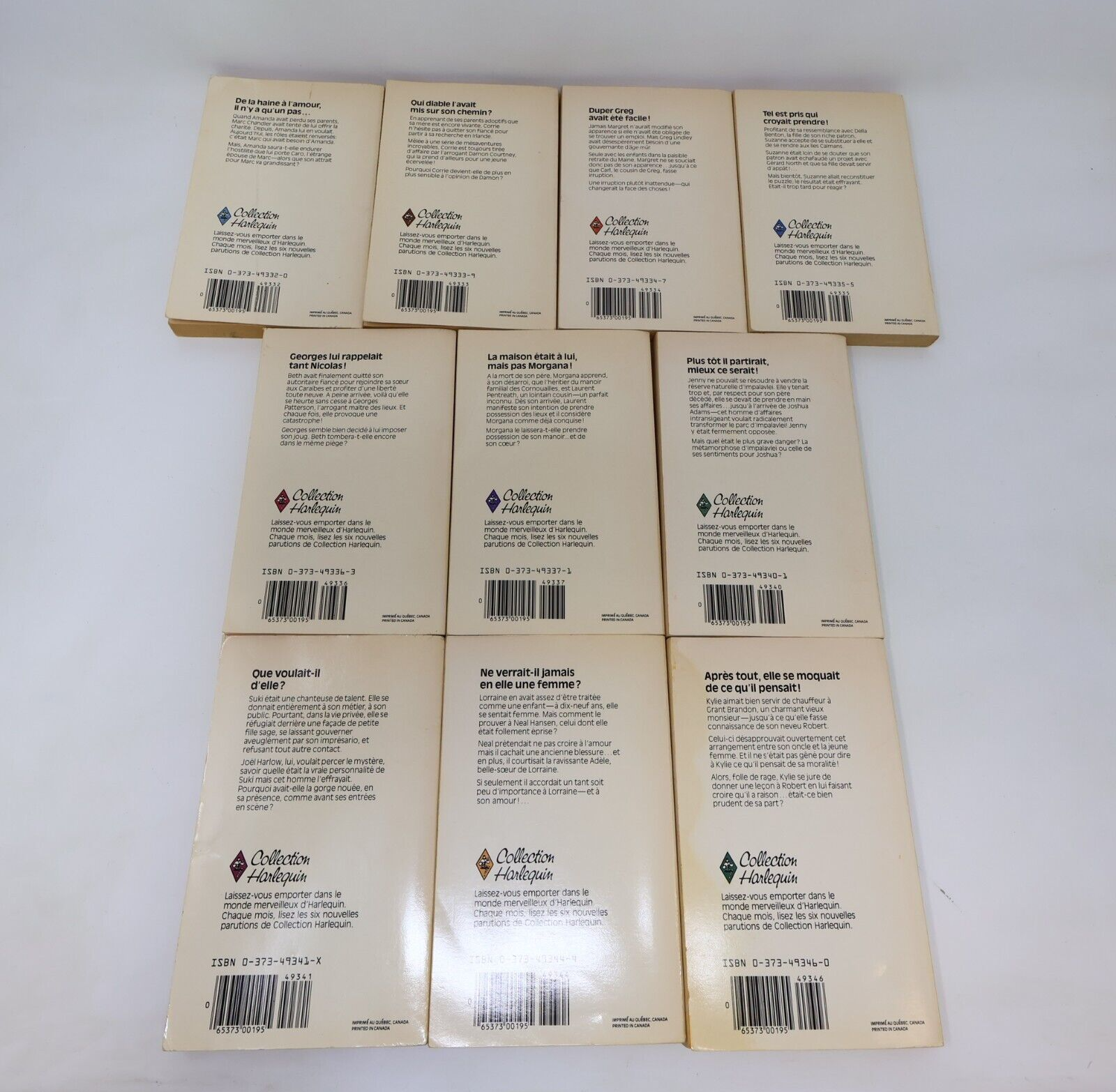 Lot 19 Livres Collection Harlequin Romance Amour Vintage Français French 80s HC