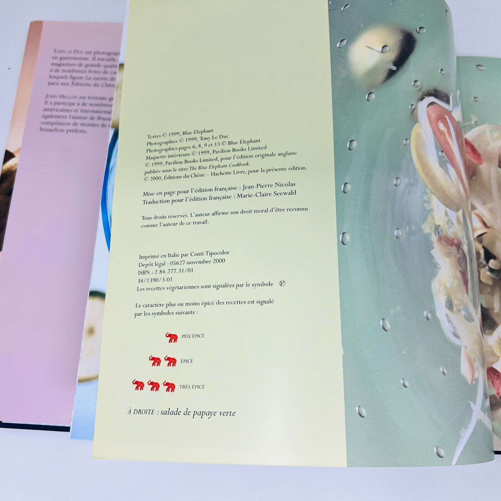 La Cuisine Royale Thaïe du Blue Elephant John Hellon/Tony Le Duc Livre Recettes