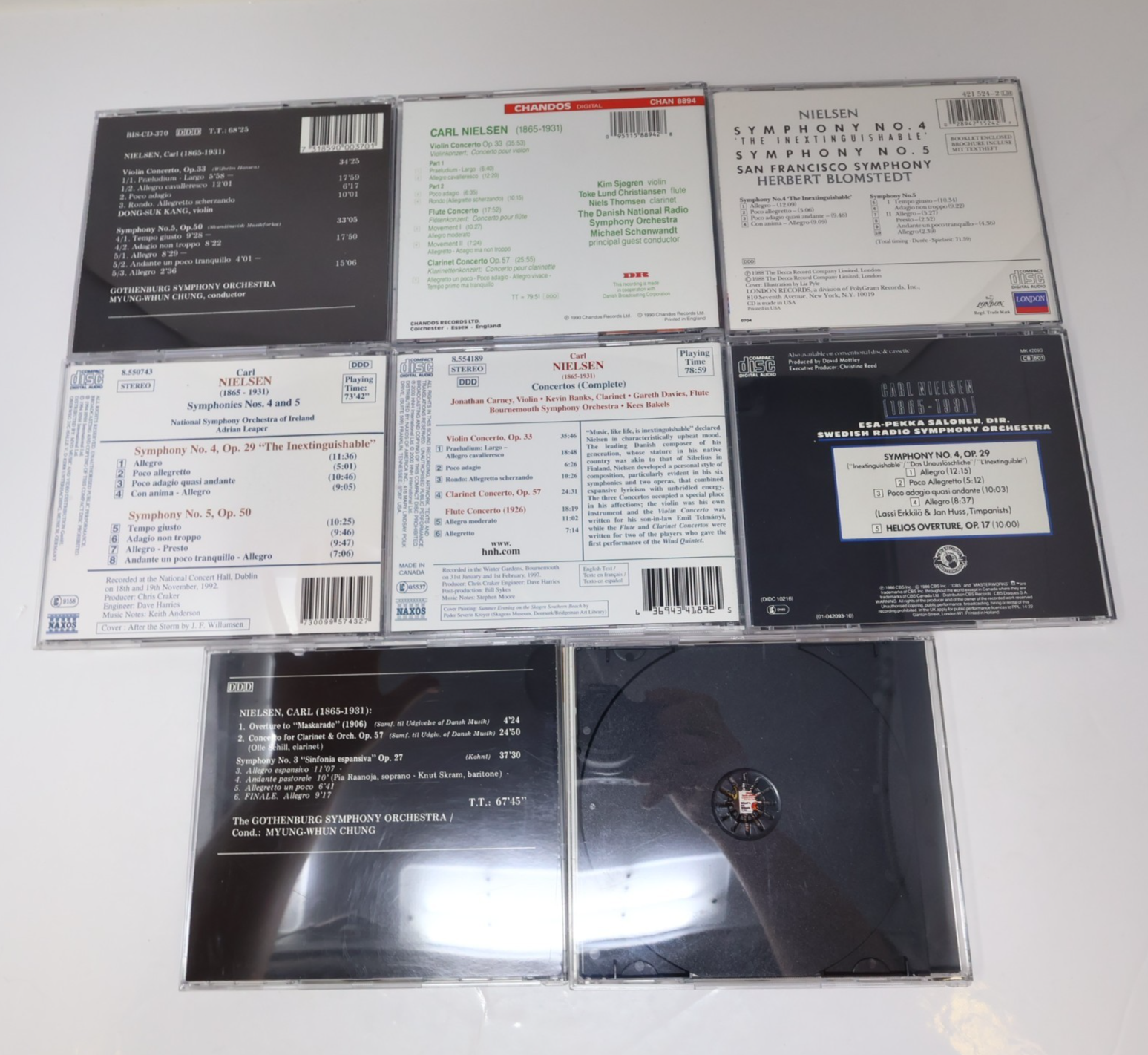 Carl Nielsen 8 CD Lot Symphony 2-3-4-5/Concertos Salonen/Chung/Leaper/Blomstedt