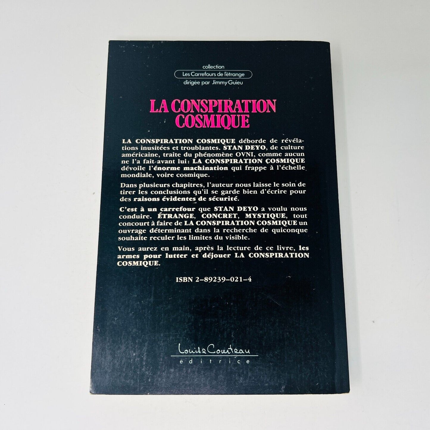 1986 La Conspiration Cosmique de Stan Deyo Livre Français Paranormal Ovnis Vtg