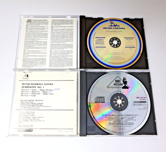 Peter Maxwell Davies 2 CD Lot Into The Labyrinth/Symphony #3 Edward Downes